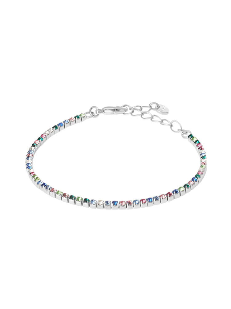 BRACCIALE DONNA TENNIS IN ACCIAIO CON CRISTALLI MULTICOLOR STROILI