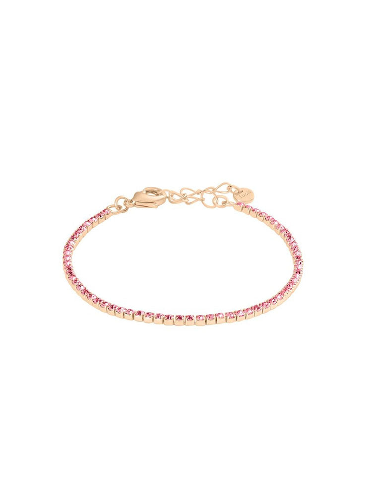 BRACCIALE DONNA TENNIS ROMANTIC SHINE METALLO ROSA CON CRISTALLI ROSA STROILI