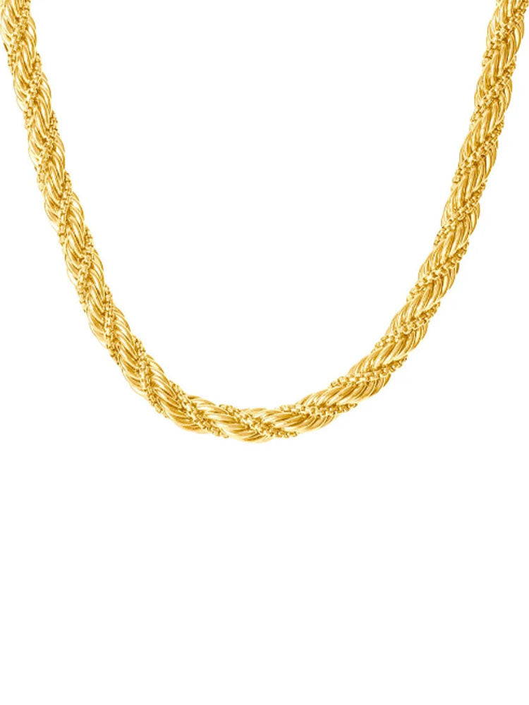 COLLANA DONNA IN ACCIAIO DORATO INTRECCIATA GIROCOLLO STROILI