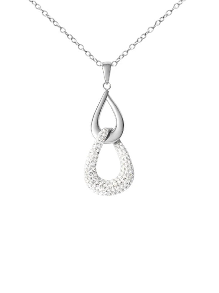 COLLANA DONNA LADY PHANTASYA IN ACCIAIO CON CRISTALLI BIANCHI