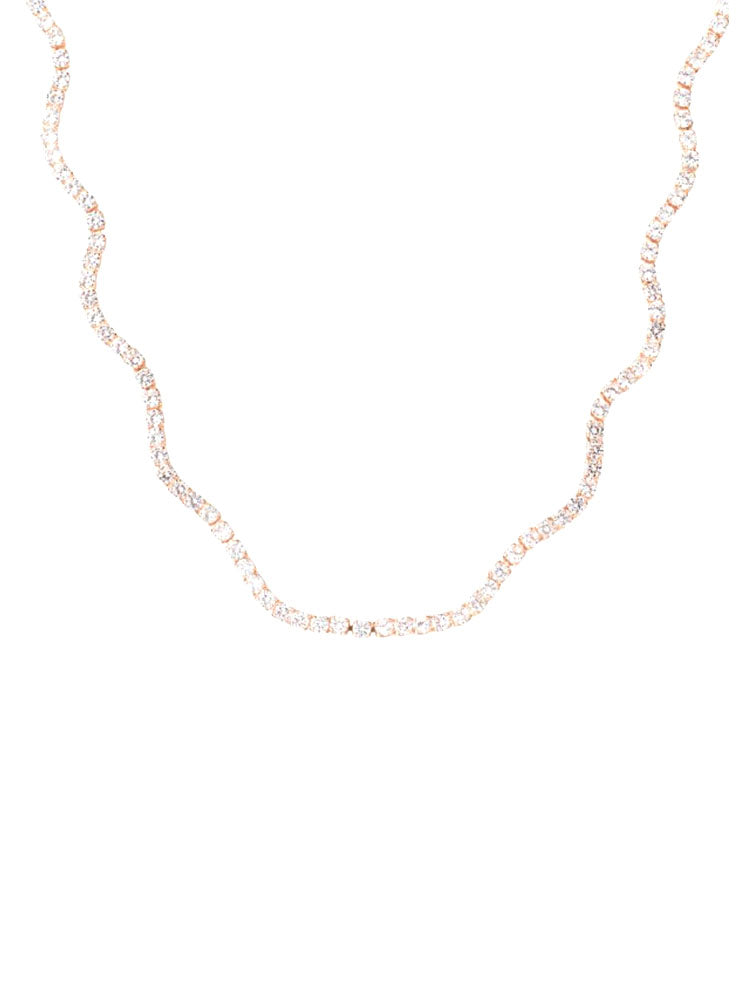 COLLANA DONNA ROMANTIC SHINE OTTONE ROSA E CRISTALLI STROILI