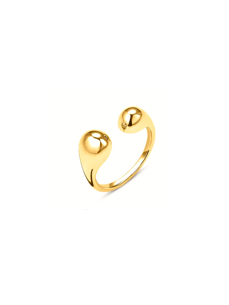 ANELLO DONNA IN ACCIAIO DORATO APERTO MIS 14 STROILI