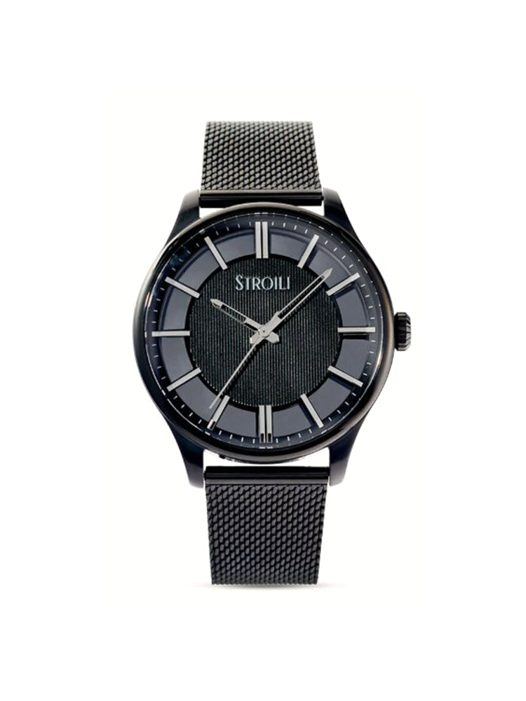 OROLOGIO UOMO IN ACCIAIO NERO MAGLIA MILANO STROILI