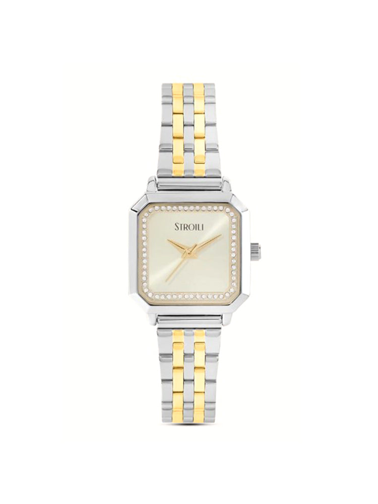 OROLOGIO DONNA IN ACCIAIO BICOLORE DORATO CON QUADRANTE OTTAGONALE STROILI