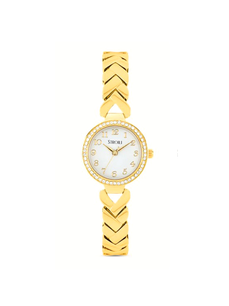 OROLOGIO DONNA ROMA IN ACCIAIO DORATO SOLO TEMPO STROILI