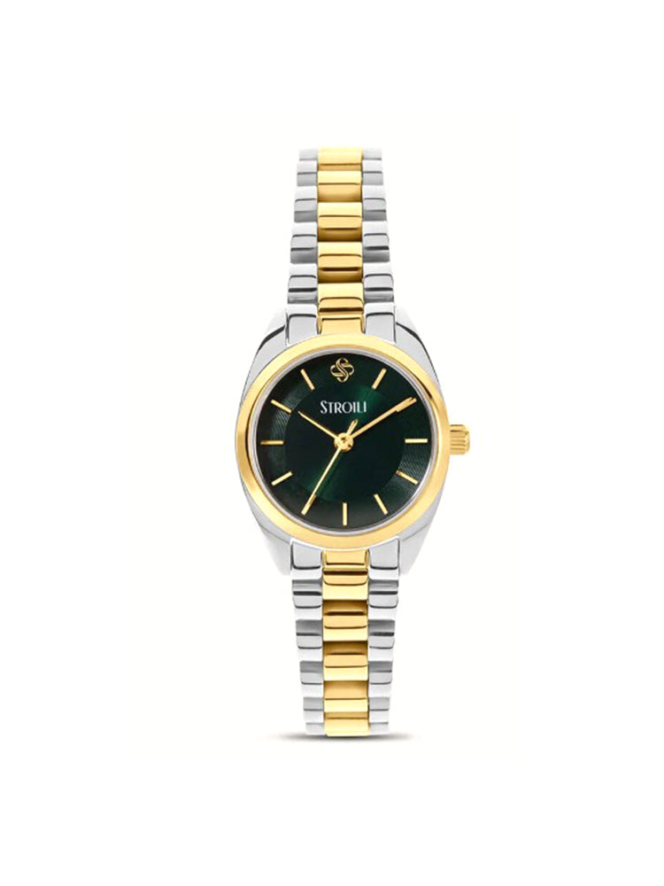 OROLOGIO DONNA CARRIE BICOLORE DORATO QUADRNATE VERDE STROILI