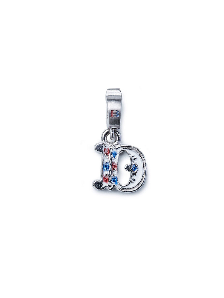 CHARM - LETTERA D - COLOR RODIO ISOLA BELLA