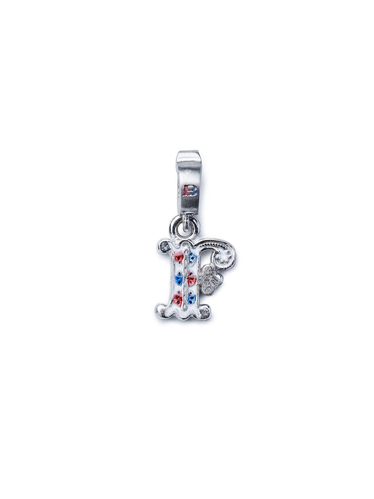 CHARM - LETTERA F - COLOR RODIO ISOLA BELLA