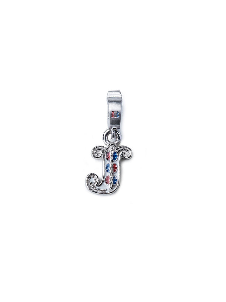 CHARM - LETTERA J - COLOR RODIO ISOLA BELLA