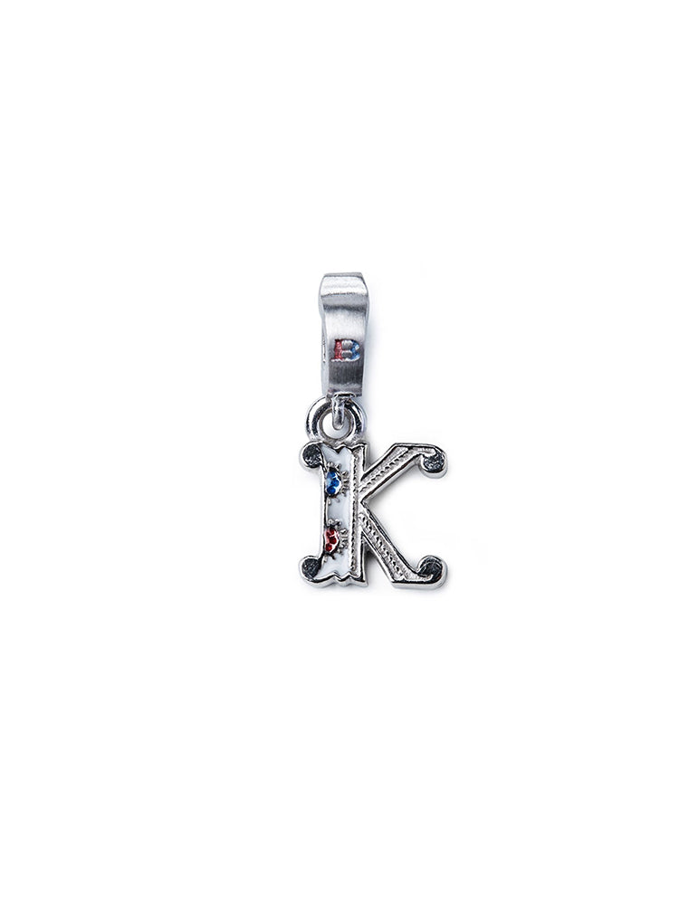CHARM - LETTERA K - COLOR RODIO ISOLA BELLA