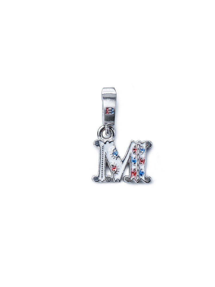CHARM - LETTERA M - COLOR RODIO ISOLA BELLA