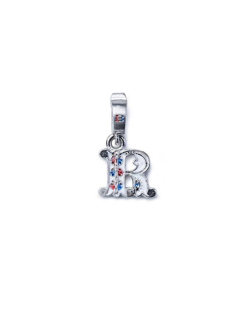 CHARM - LETTERA R - COLOR RODIO ISOLA BELLA