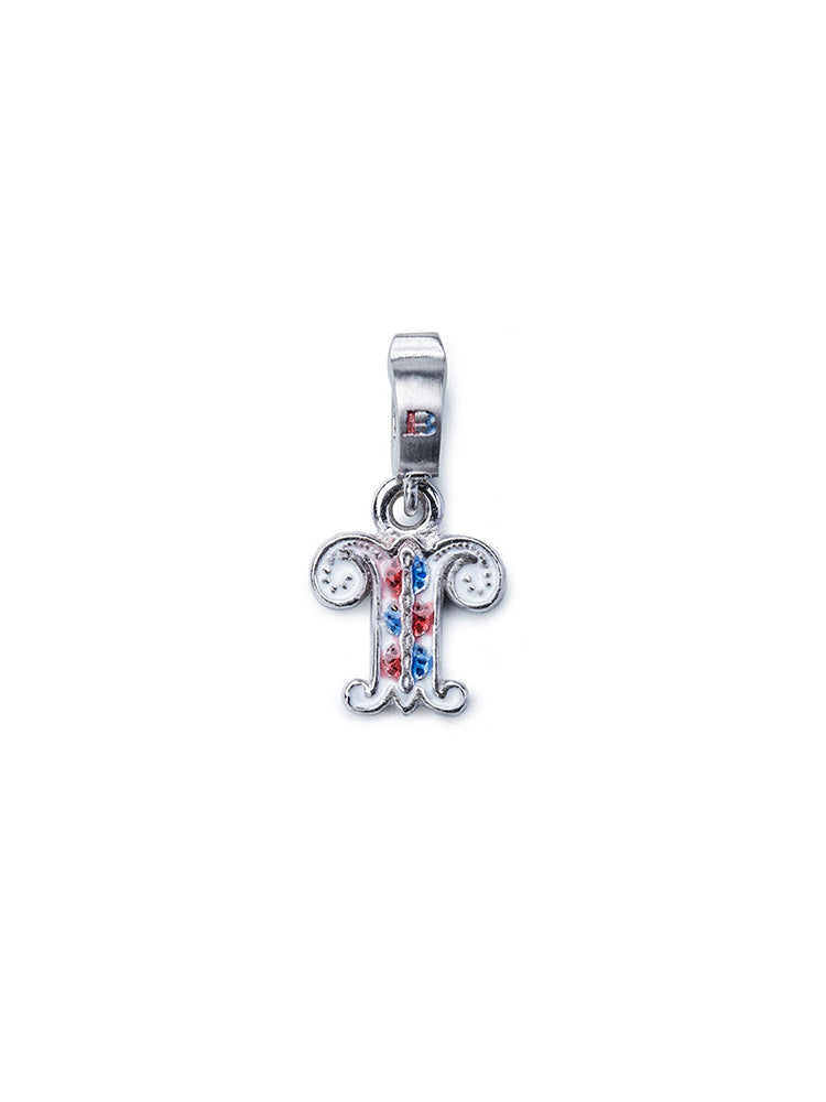 CHARM - LETTERA T - COLOR RODIO ISOLA BELLA