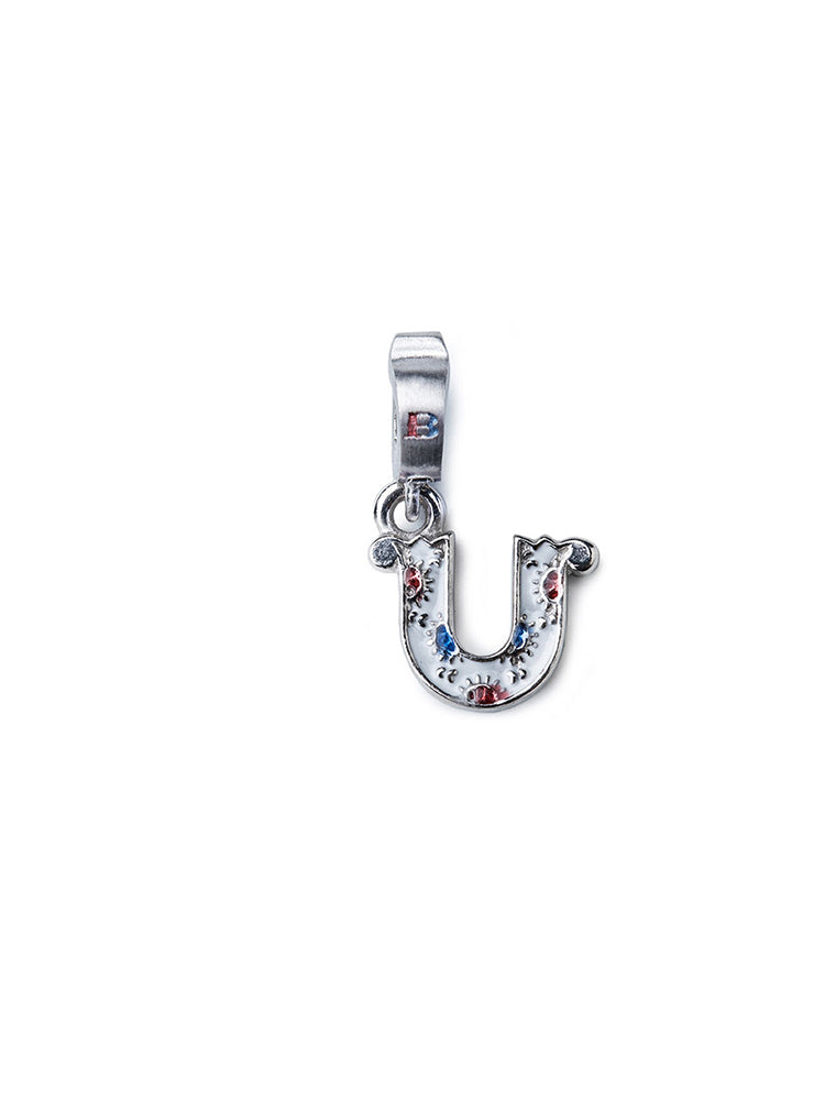 CHARM - LETTERA U - COLOR RODIO ISOLA BELLA
