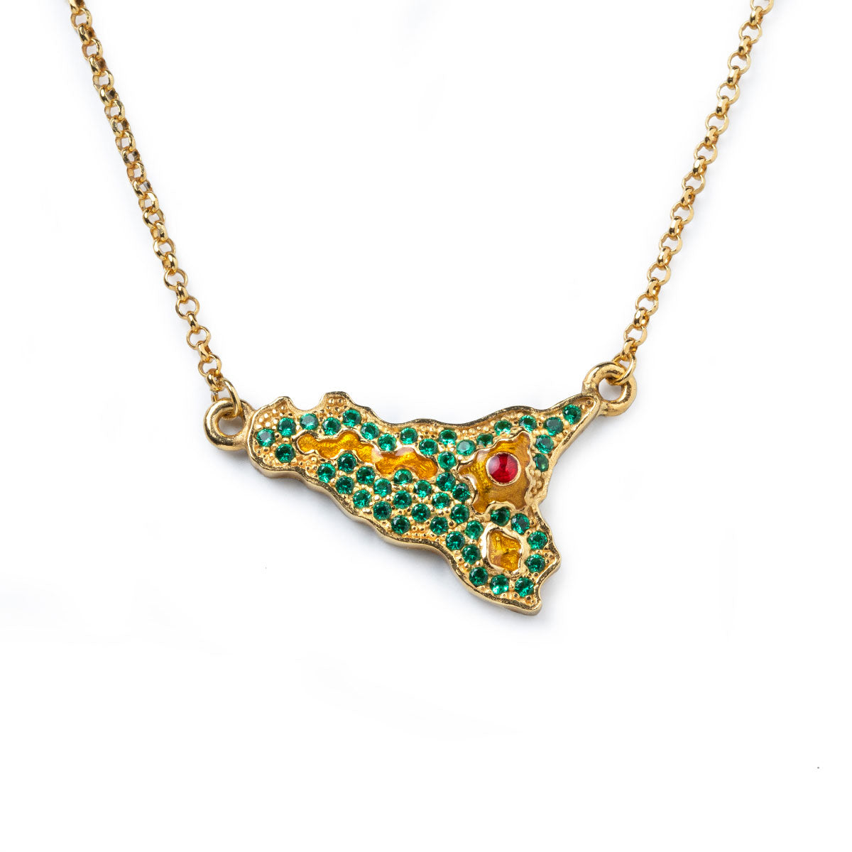 COLLANA DONNA LAPILLI PENDENTE - SICILIA - ISOLA BELLA