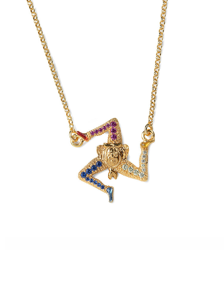 COLLANA DONNA - LAPILLI TRINACRIA - DORATA ISOLA BELLA