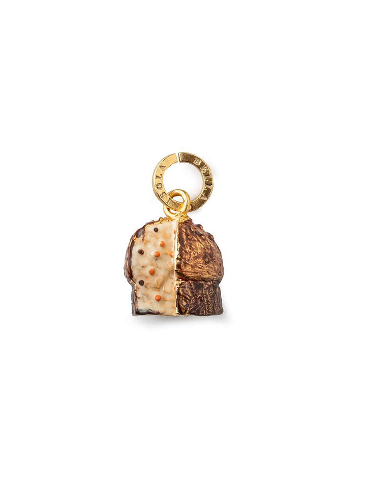 CHARM DONNA PANETTONE LIMITED EDITION IN ARGENTO PLACCATO ORO GIALLO ISOLA BELLA