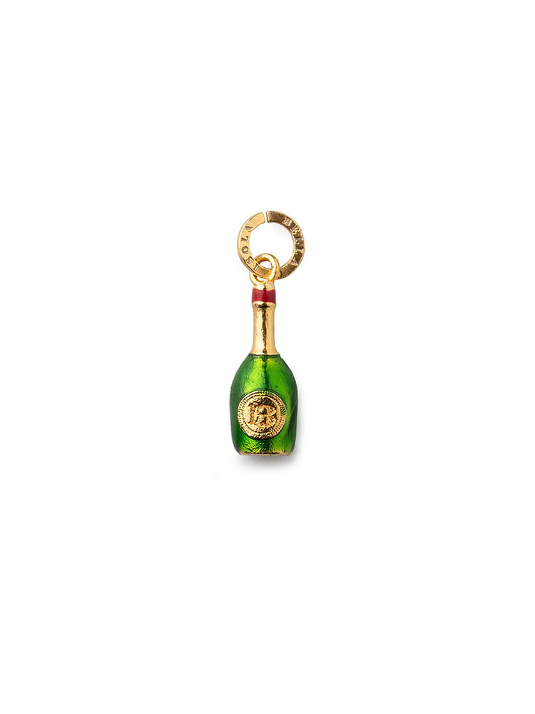 CHARM DONNA SPUMANTE LIMITED EDITION IN ARGENTO PLACCATO ORO GIALLO E SMALTI ISOLA BELLA
