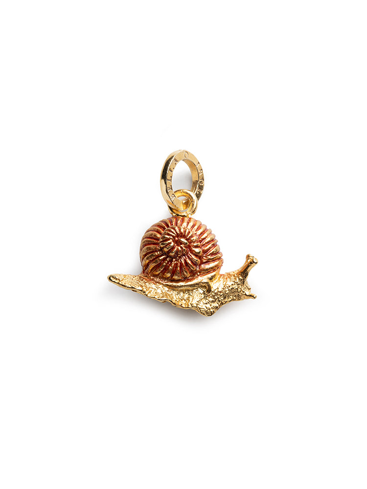 CHARM DONNA - LUMACA - IN ARGENTO 925 PLACCATO ORO E SMALTI ISOLA BELLA