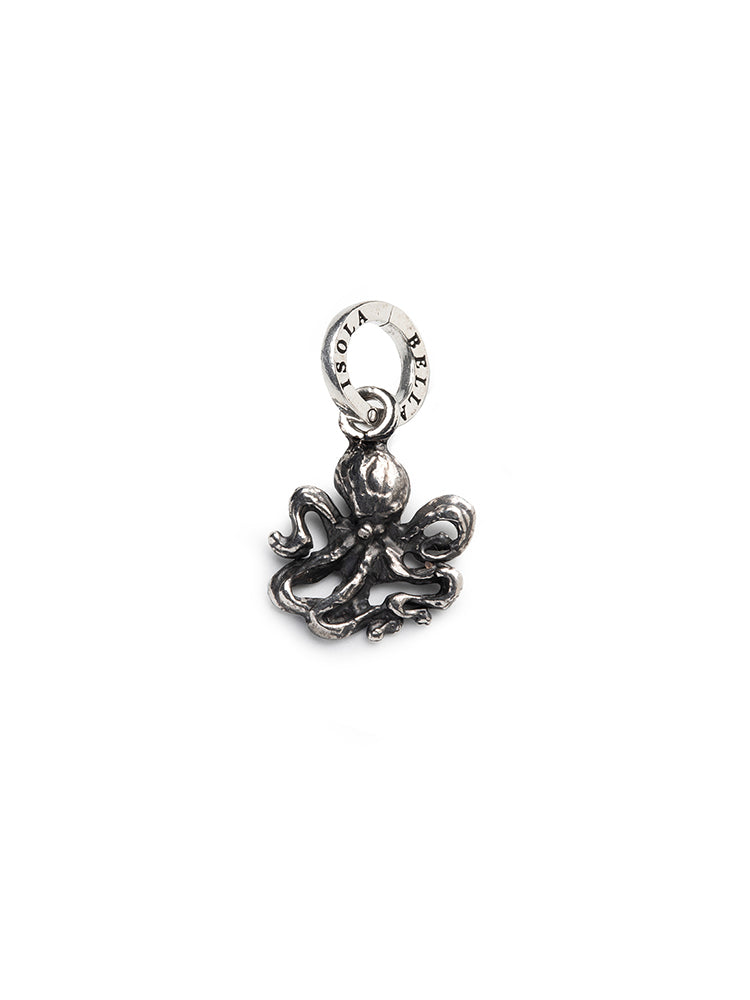CHARM DONNA - POLPO - IN ARGENTO 925 PLACCATO RUTENIO ISOLA BELLA