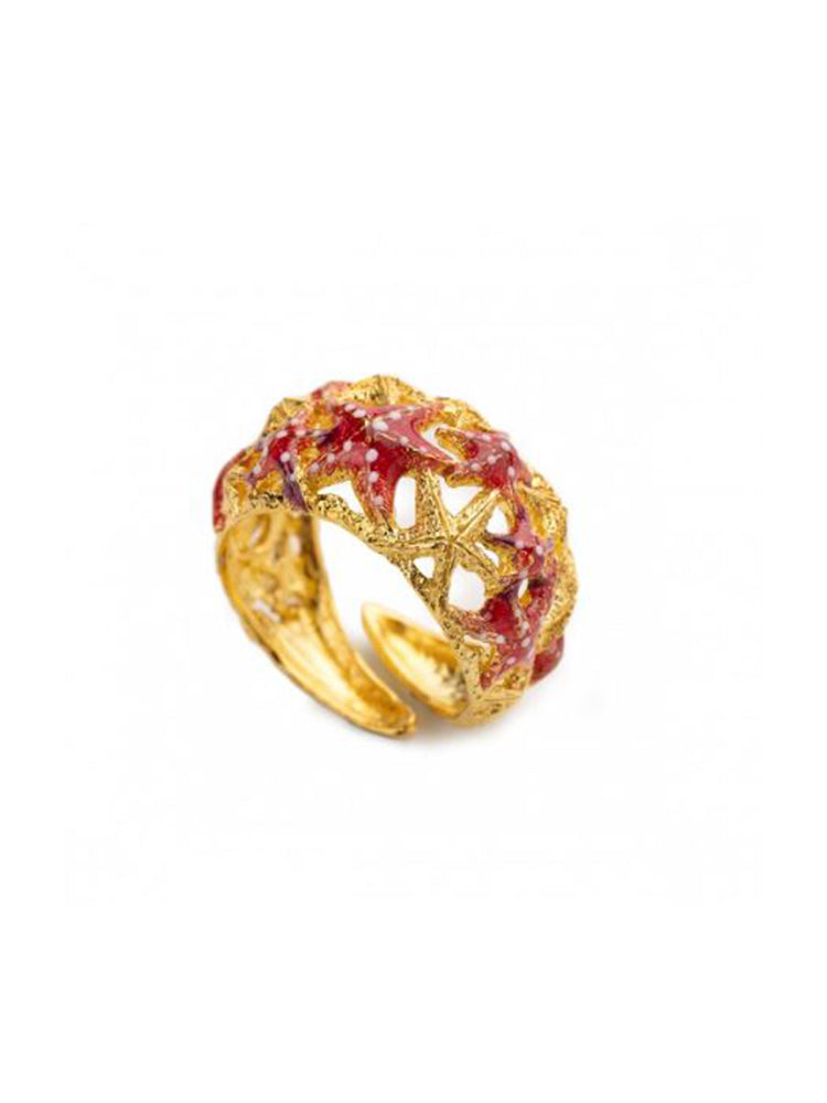 ANELLO DONNA FASCIA STELLE MARINE ISOLA BELLA