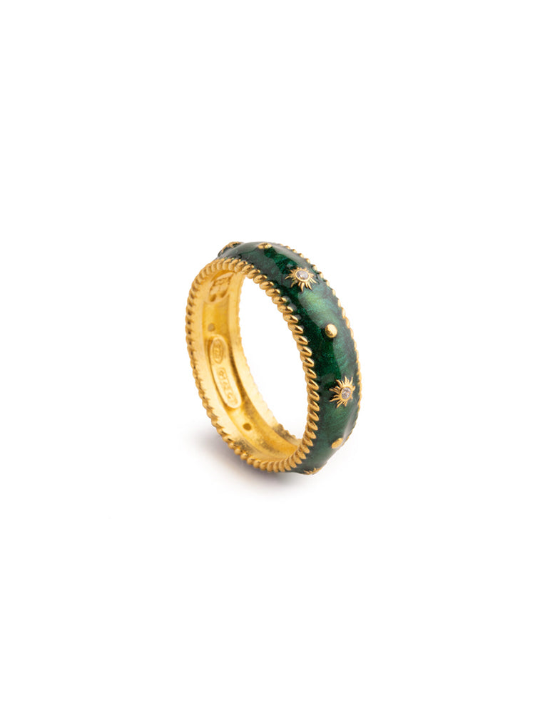ANELLO DONNA FASCIA PICCOLA SOLE LAPILLI ISOLA BELLA