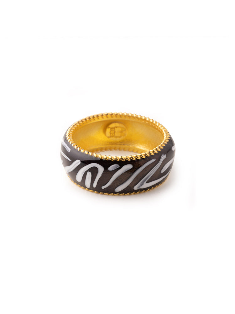 ANELLO DONNA FASCIA ANIMALIER ZEBRATA ISOLA BELLA