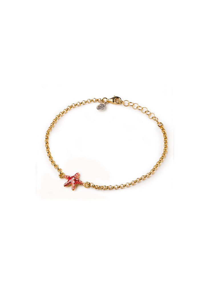 BRACCIALE DONNA ROLO' STELLA MARINA IN ARGENTO PLACCATO ORO E SMALTI ISOLA BELLA