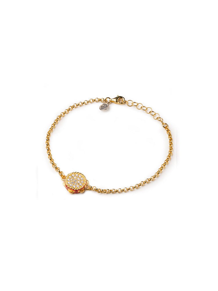 BRACCIALE DONNA ROLO' TAMBURO LAPILLI IN ARGENTO PLACCATO ORO E SMALTI ISOLA BELLA