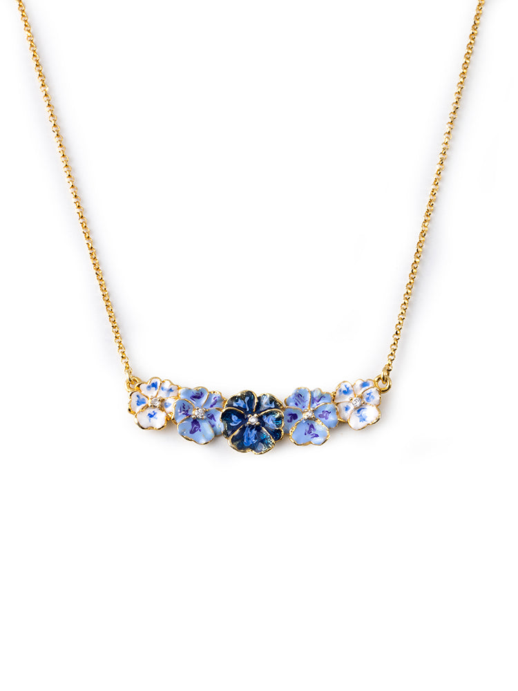 COLLANA DONNA VIOLETTA IN ARGENTO PLACCATO ORO E SMALTI ISOLA BELLA