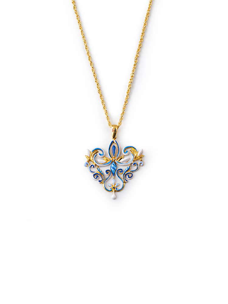 COLLANA DONNA DECORI IN ARGENTO DORATO E SMALTO ISOLA BELLA