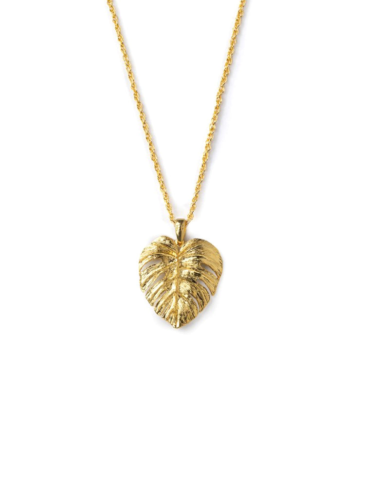 COLLANA DONNA GOLD MONSTERA CON FOGLIA DORATA PENDENTE ISOLA BELLA