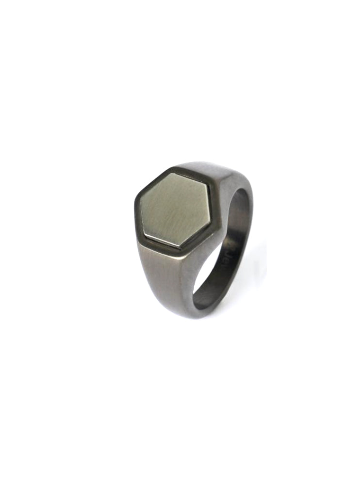 ANELLO DONNA IN ACCIAIO GUNMETAL MIS 27 2JEWELS