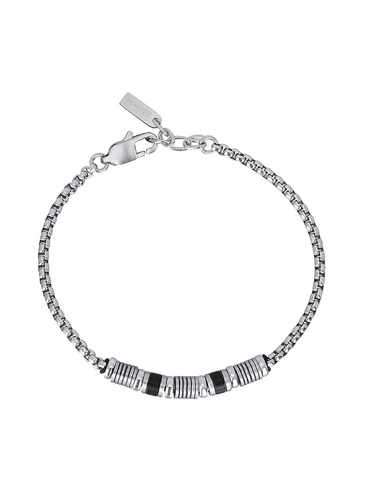 BRACCIALE UOMO BLOCKCHAIN IN ACCIAIO E PVD NERO 2JEWELS