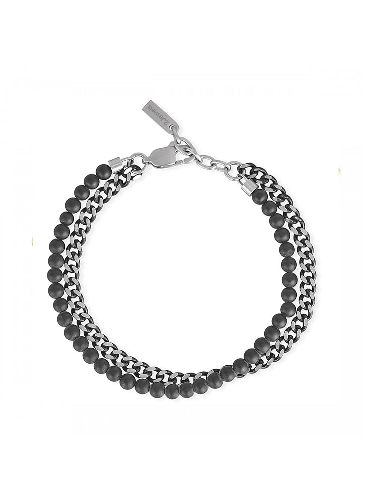 BRACCIALE UOMO ORIGINAL IN ACCIAIO E ONICE 2JEWELS