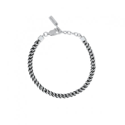 BRACCIALE UOMO WAVE IN ACCIAIO, NYLON E CORDINO NERO 2JEWELS
