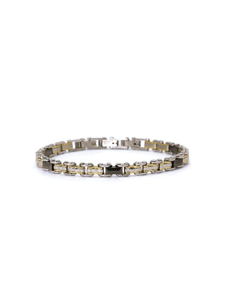 BRACCIALE UOMO IN ACCIAIO CON DETTAGLI DORATI 2JEWELS