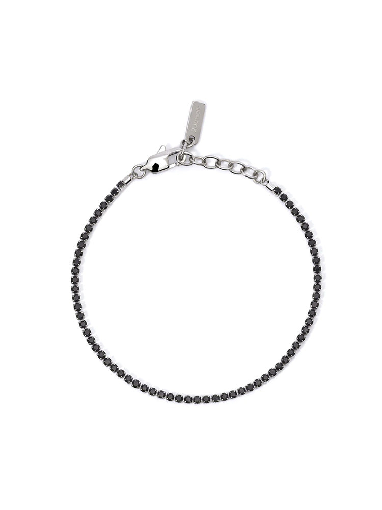 BRACCIALE UOMO TENNIS IN ACCIAIO E CRISTALLI NERI 2JEWELS