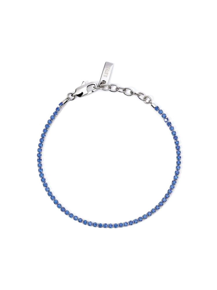 BRACCIALE UOMO TENNIS IN ACCIAIO CON CRISTALLI BLU 2JEWELS