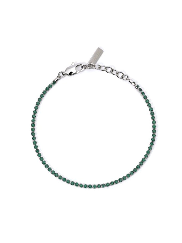 BRACCIALE UOMO TENNIS IN ACCIAIO CON CRISTALLI VERDI 2JEWELS