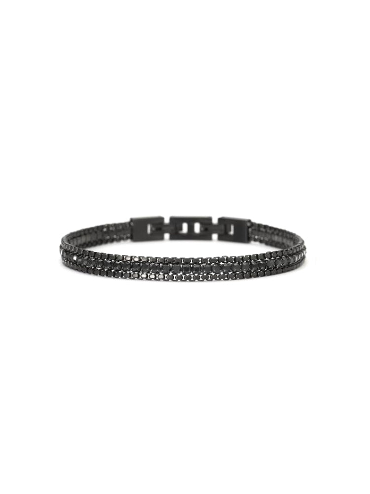 BRACCIALE UOMO IN ACCIAIO PVD NERO E CRISTALLI NERI 2JEWELS