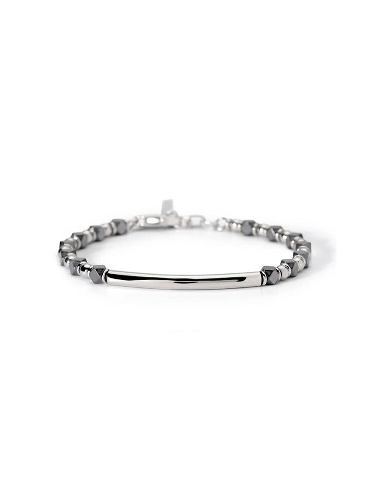 BRACCIALE UOMO STATION IN ACCIAIO CON SFERE IN EMATITE 2JEWELS
