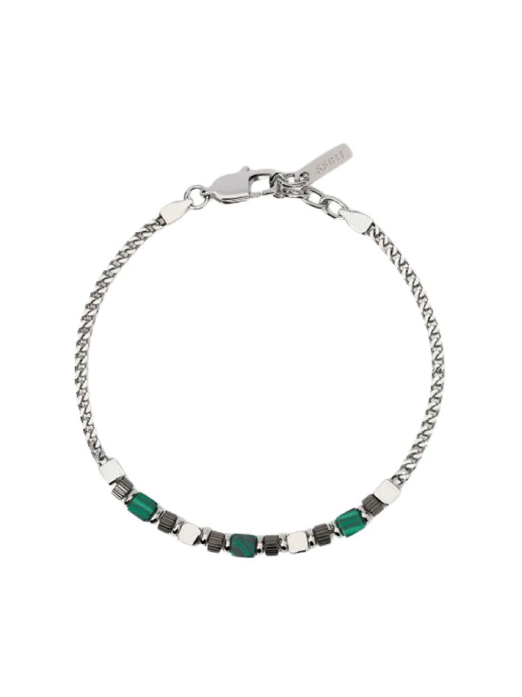 BRACCIALE UOMO IN ACCIAIO CON MALACHITE 2JEWELS