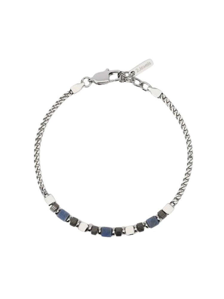 BRACCIALE UOMO IN ACCIAIO CON SODALITE BLU 2JEWELS