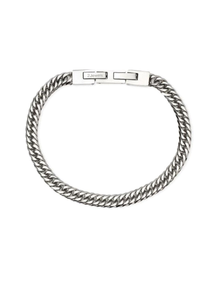 BRACCIALE UOMO IN ACCIAIO A CATENA GROUMETTE DIAMANTATA 2JEWELS