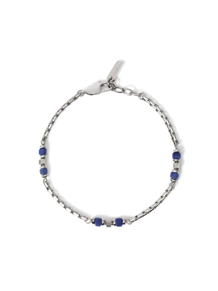 BRACCIALE IN ACCIAIO CON DISCHI IN SODALITE BLU 2JEWELS