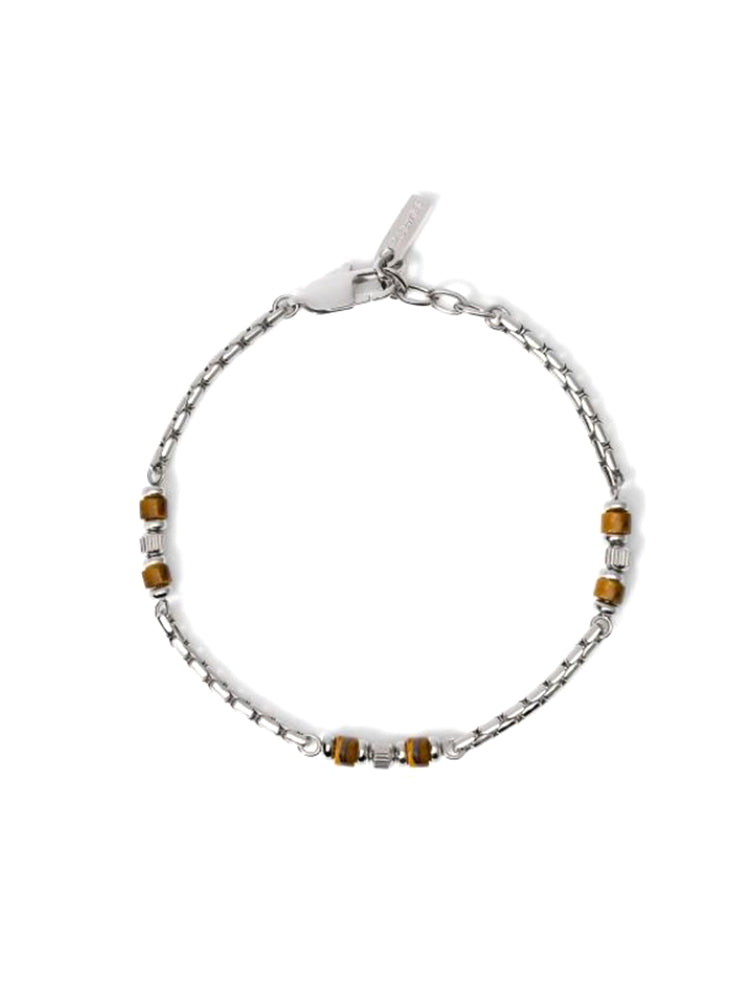 BRACCIALE UOMO IN ACCIAIO CON DISCHI DI OCCHIO DI TIGRE 2JEWELS