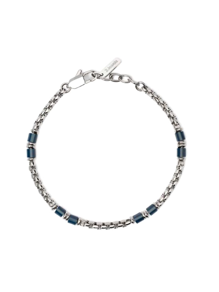BRACCIALE IN ACCIAIO CON CILINDRI IN CERAMICA BLU 2JEWELS