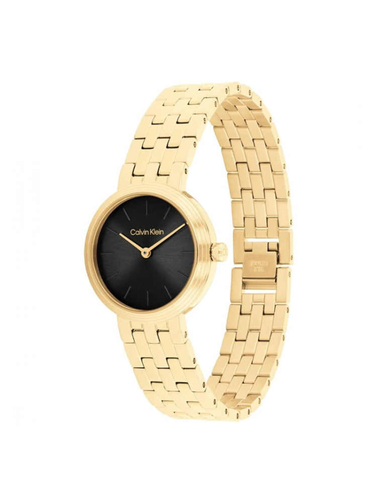 OROLOGIO DONNA DORATO CON QUADRANTE NERO 26 MM CALVIN KLEIN