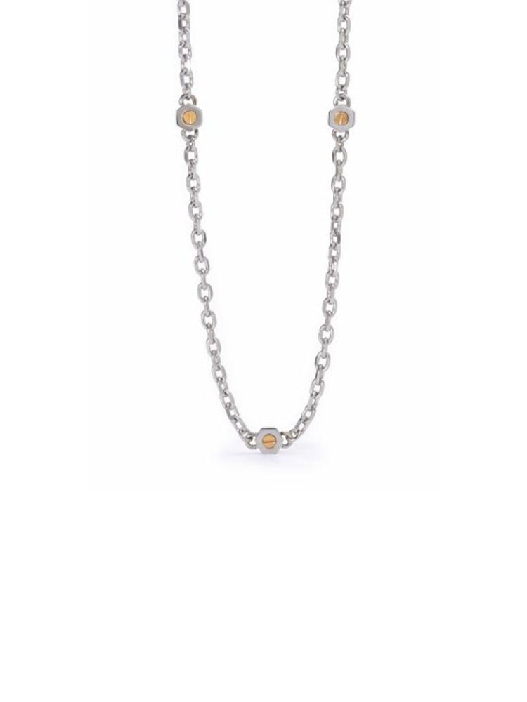 COLLANA UOMO IN ACCIAIO A CATENA CON DETTAGLI DORATI 2JEWELS